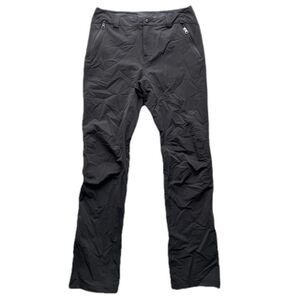 REI Womens Tall 8 Black Softshell Stretch Hiking Pants Ankle Zips Trail Waterpro